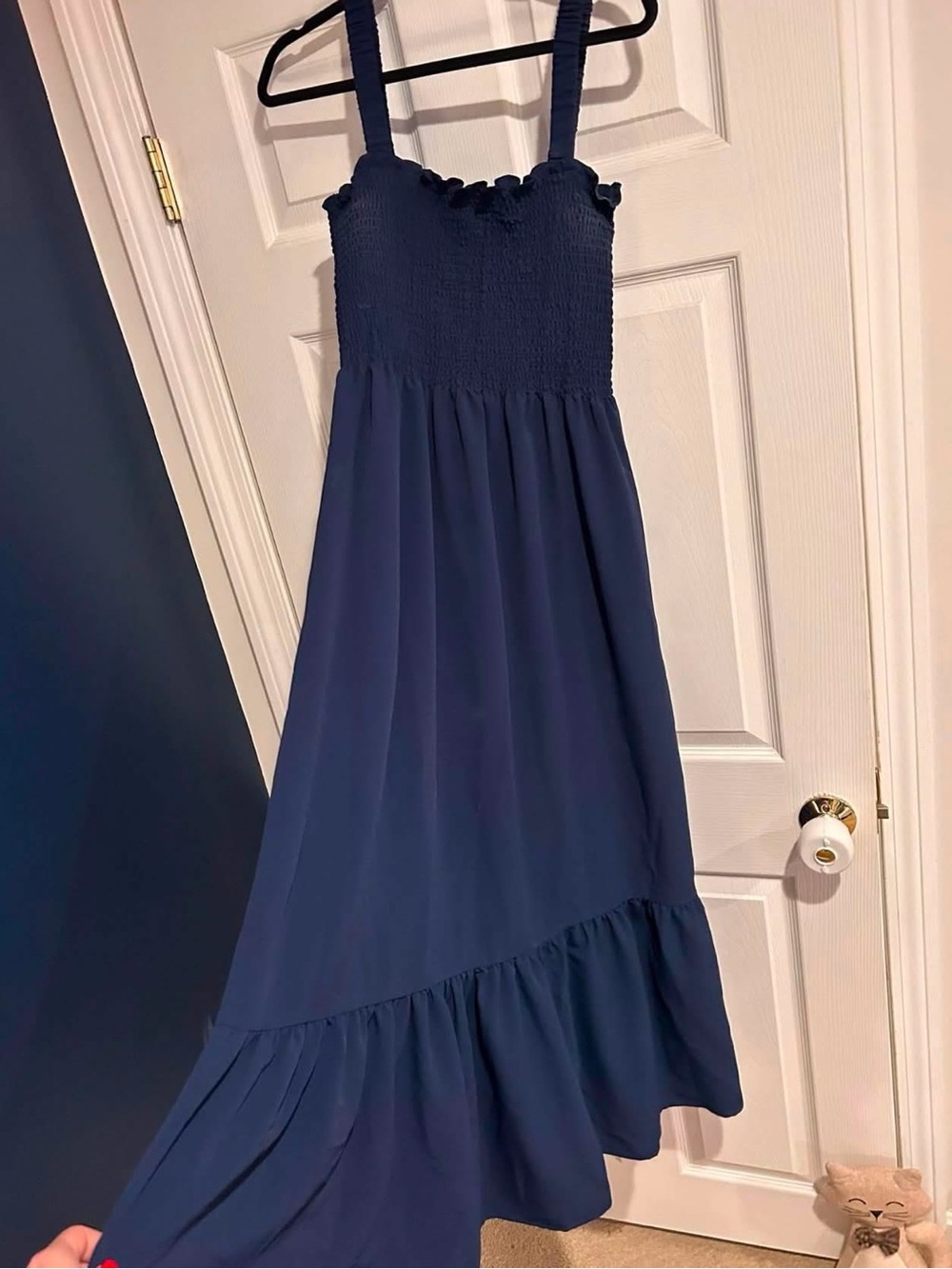Hill House Home Anjuli - Navy Smocked Bodice Maxi Dress